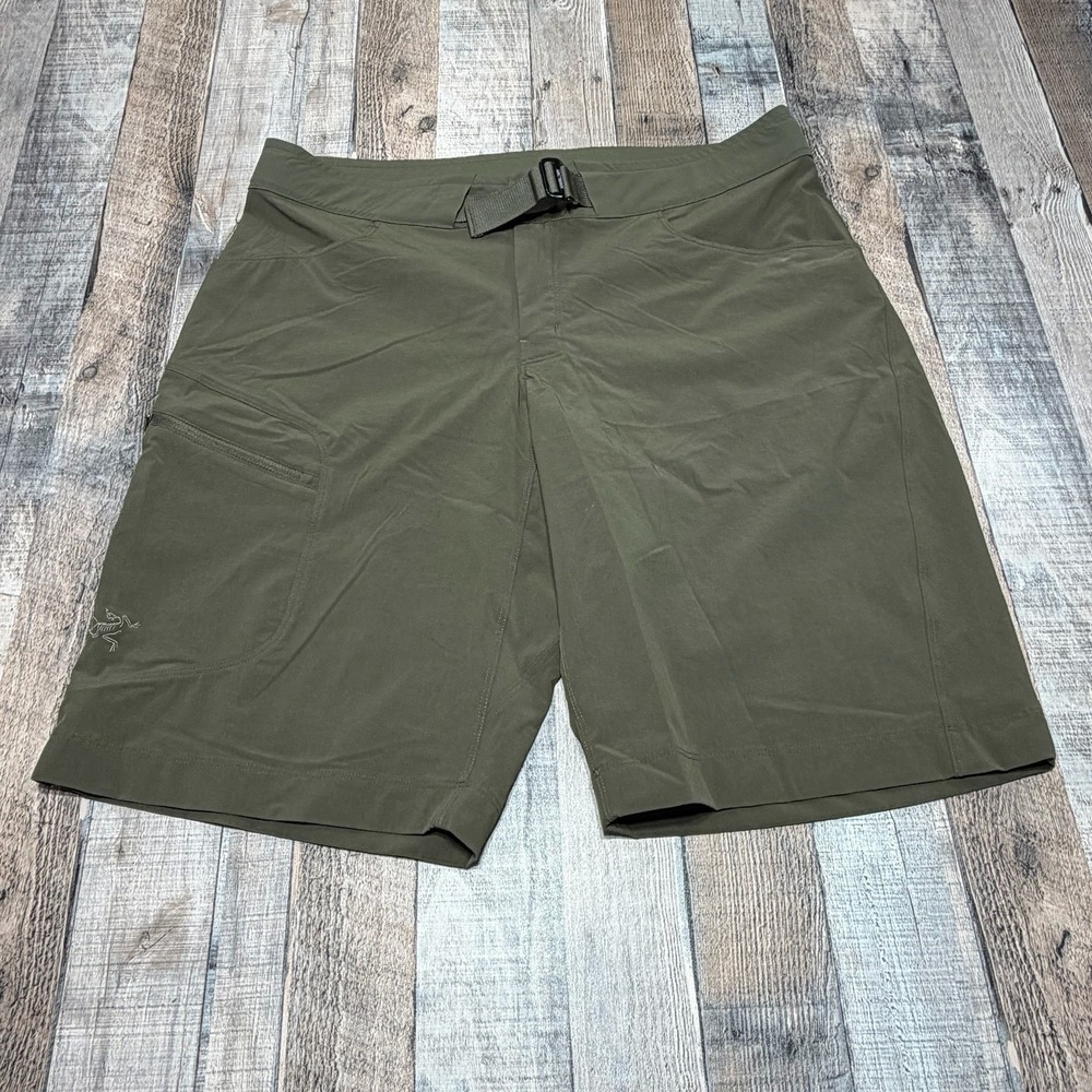 Arc'teryx Lefroy Shorts Mens 34 Green Hiking Trail Outdoor Stretch Belted